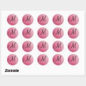 Sticker Rond Sceau personnalisable Monogram M (Feuille)