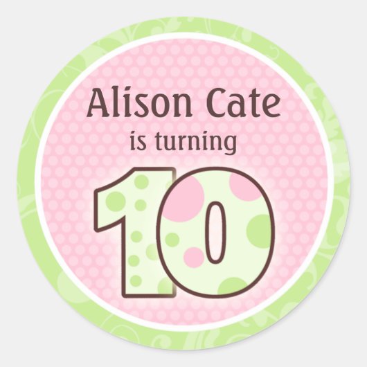 Sticker Rond Sceau personnalisé 10e anniversaire (Devant)