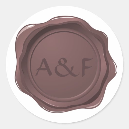 Sticker Rond Sceau personnalisé de cire fantaisie (Devant)