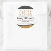 Sticker Rond Sceau professionnel en or et Brown (Sac)