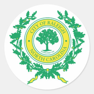 Sticker Rond Sceau Raleigh, Caroline du Nord