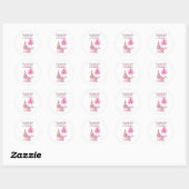 Sticker Rond Sceau rose 1er anniversaire sous la mer (Feuille)