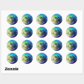 Sticker Rond Sceau Rose Océan (Feuille)