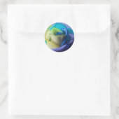 Sticker Rond Sceau Rose Océan (Sac)