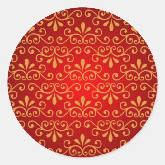 Sticker Rond Sceau rouge avec couilles d'or (Devant)