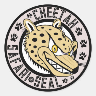 Sticker Rond Sceau Safari Cheetah