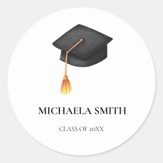 Sticker Rond Sceau simple de capuchon noir (Devant)