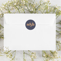Sceau simple d'enveloppe de Mariage monogramme