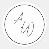 Sticker Rond Sceau simple d'enveloppe monographique (Devant)