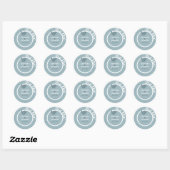 Sticker Rond Sceau simple Mariage bleu (Feuille)