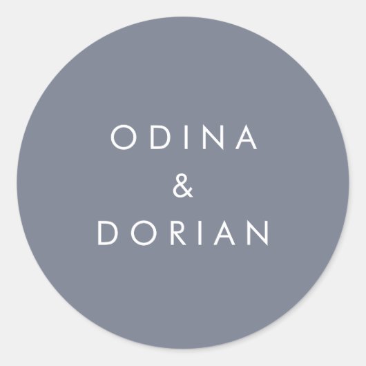Sticker Rond Sceau simple Mariage gris ardoise (Devant)