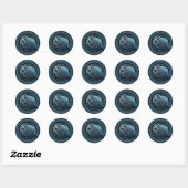 Sticker Rond Sceau spatial (Feuille)