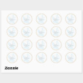 Sticker Rond Sceau/Sticker Bleu Dove and Branch Baptiser (Feuille)