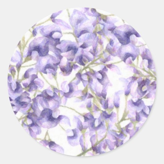 Sticker Rond Sceau Wild Wisteria - Customisé (Devant)