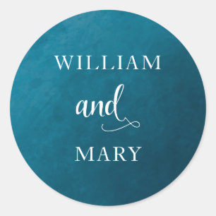 Sticker Rond Sceaux de mariage à l'aquarelle nautique moderne p