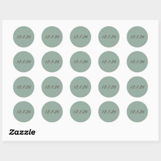 Sticker Rond Sceaux de mariage classiques vert sauge pour envel