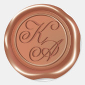 Sticker Rond Sceaux d'enveloppe à monogramme initial (Devant)