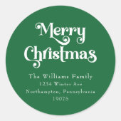 Sticker Rond Sceaux d'enveloppe classiques vert Noël Joyeux Noë (Devant)