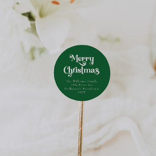 Sticker Rond Sceaux d'enveloppe classiques vert Noël Joyeux Noë