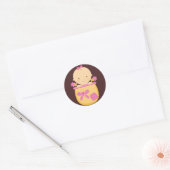 Sticker Rond Sceaux d'enveloppe de bébé Pot de fleurs (Enveloppe)