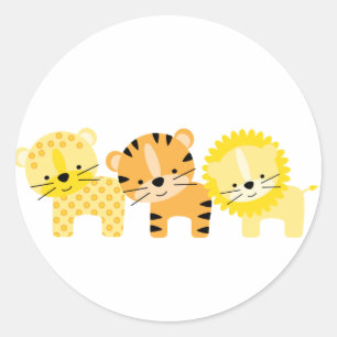 Sticker Rond Sceaux d'enveloppe de chat de jungle