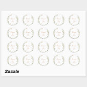 Sticker Rond Sceaux d'enveloppe de mariage de fleurs sauvages d (Feuille)