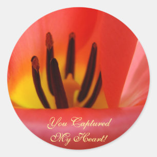 Sticker Rond Sceaux d'enveloppe de mariage Fleur de tulipe soye