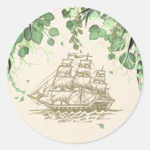 Sticker Rond Sceaux d'enveloppe vintage Peter Pan Neverland
