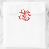 Sticker Rond Sceaux Enveloppe Invitation Rouge Et Blanc (Sac)