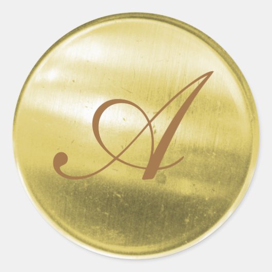 Sticker Rond scellant d'enveloppe monogramme (Devant)