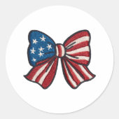 Sticker Rond ✉️ Scellé avec des étoiles et des bandes 🎀🇫🇷 (Devant)