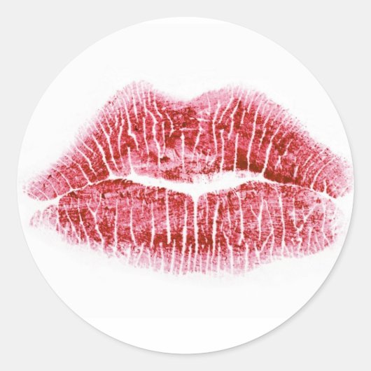 Sticker Rond Scellé avec un baiser (Devant)