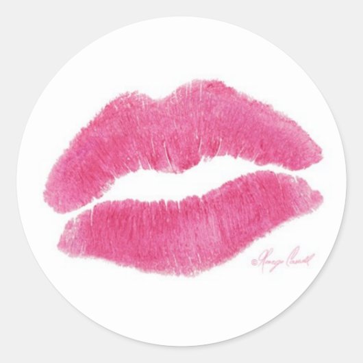 Sticker Rond Scellé avec un baiser (Devant)