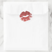 Sticker Rond Scellé Avec Un Baiser Rouge Lip Imprimer Baiser St (Sac)