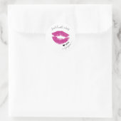 Sticker Rond Scellé avec un Kiss Personnalisé Nom rose lèvres C (Sac)