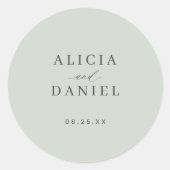 Sticker Rond Scellé simple et élégant mariage de sauge (Devant)