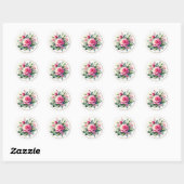 Sticker Rond "Sceller avec des fleurs" (Feuille)