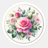 Sticker Rond "Sceller avec des fleurs" (Devant)
