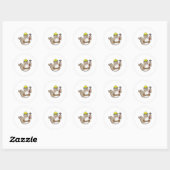 Sticker Rond Sceller comme charpentier avec marteau et Casquett (Feuille)