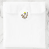 Sticker Rond Sceller comme charpentier avec marteau et Casquett (Sac)