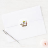 Sticker Rond Sceller comme charpentier avec marteau et Casquett (Enveloppe)
