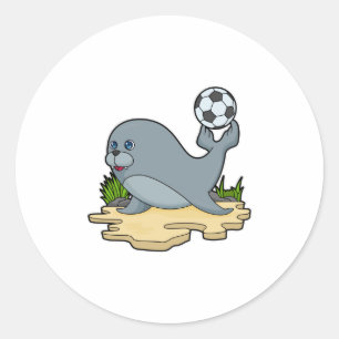 Sticker Rond Sceller comme joueur de football avec Soccer