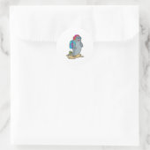 Sticker Rond Sceller comme randonneur avec sac à dos (Sac)