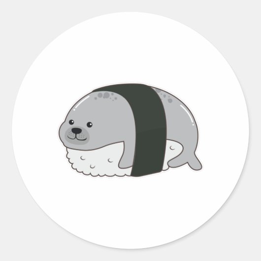 Sticker Rond Sceller comme sushi (Devant)