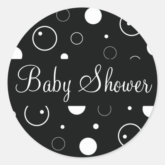 Sticker Rond Sceller de l'enveloppe de bulles de baby shower (Devant)