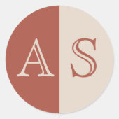 Sticker Rond Sceller simple enveloppe de mariage en terre cuite (Devant)