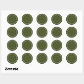Sticker Rond scellés de l'enveloppe kaléidoscope (Feuille)