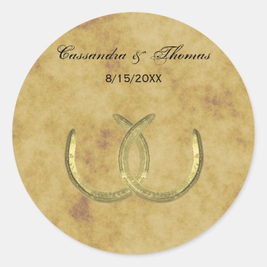 Sticker Rond Scellés d'enveloppe en argent blanc rustique Golde (Devant)