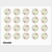 Sticker Rond Scellés d'enveloppe Fusées Rouges & Lune (Feuille)