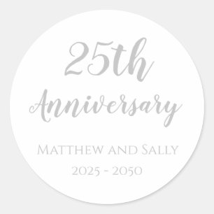 Sticker Rond Scellés pour enveloppes d'anniversaire de 25 ans A